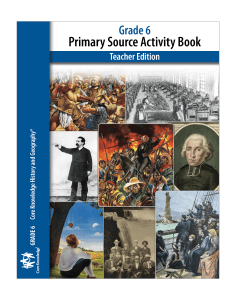 Grade 6 Primary Source Activity Book: CKHG Teacher Edition