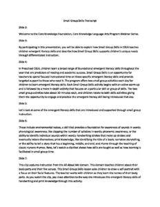 SmallGroupSkills Transcript – Core Knowledge Foundation