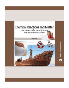 Chemical Reactions and Matter: CKSci Teacher Guide
